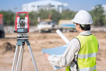 A surveyor during Land Surveying