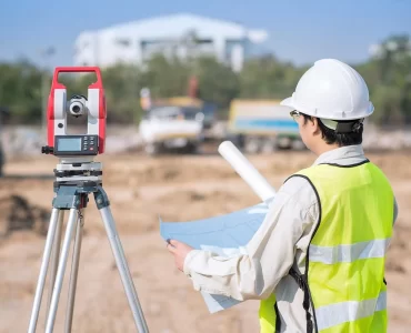 A surveyor during Land Surveying