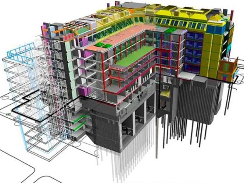 Detailed BIM model created from point cloud data