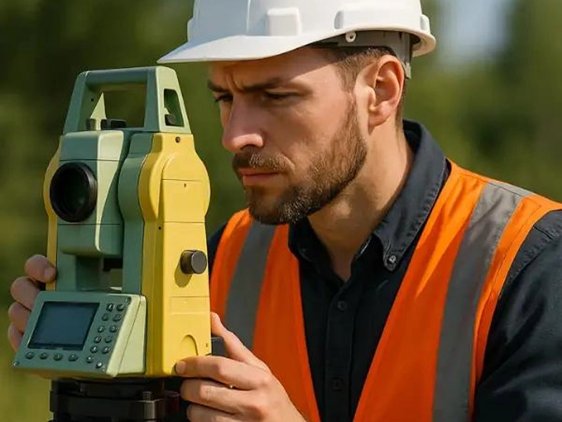 Professional Land Surveyors Conducting Land Survey 