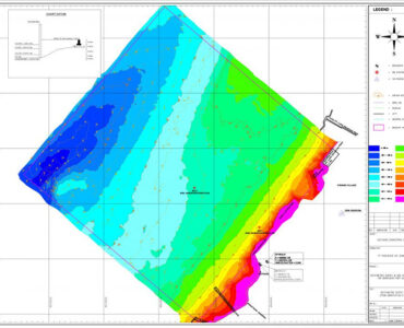 Bathymetry survey report with seabed contours