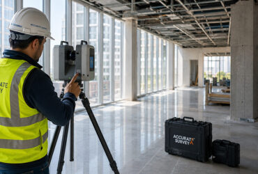 Engineer performing 3D laser scanning for a Scan to BIM project.