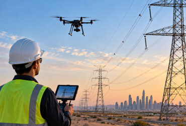 Drone inspection of overhead power lines in the UAE
