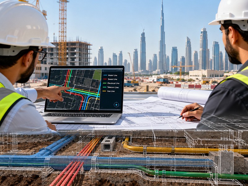 Underground utility mapping for UAE construction planning